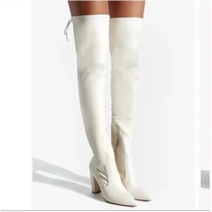 Shoe Dazzle White Over the Knee Boots